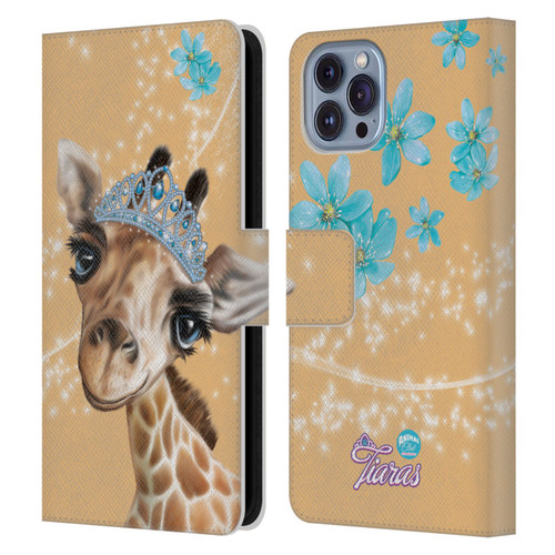 Animal Club International Royal Faces Giraffe Leather Book Wallet Case Cover For Apple iPhone 14