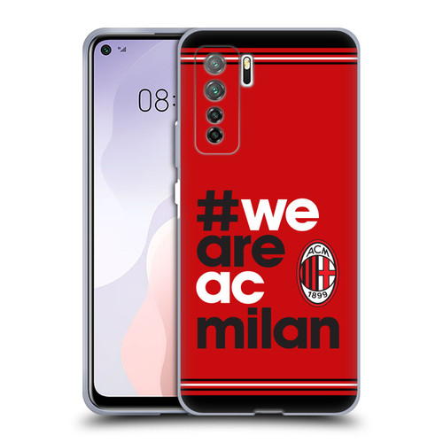 AC Milan Crest Stripes Soft Gel Case for Huawei Nova 7 SE/P40 Lite 5G