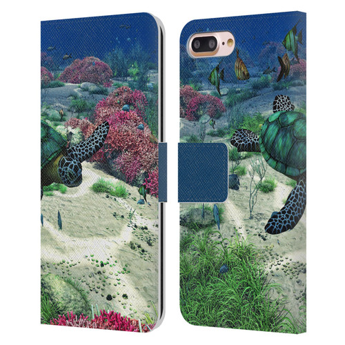 Simone Gatterwe Life In Sea Killer Whales Leather Book Wallet Case Cover For Apple iPhone 7 Plus / iPhone 8 Plus