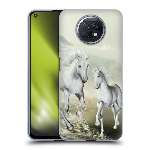 Simone Gatterwe Horses White On The Beach Soft Gel Case for Xiaomi Redmi Note 9T 5G
