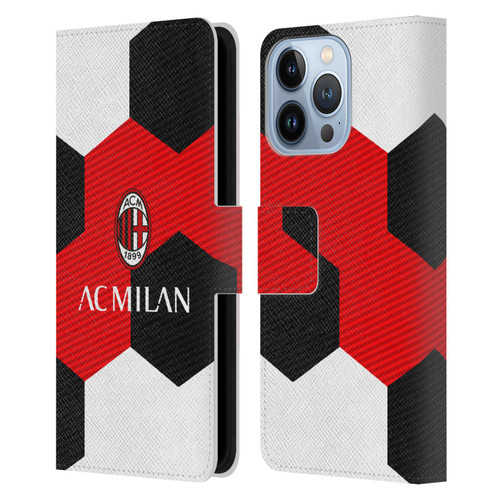 AC Milan Crest Ball Leather Book Wallet Case Cover For Apple iPhone 13 Pro