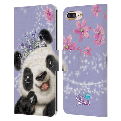 Animal Club International Royal Faces Panda Leather Book Wallet Case Cover For Apple iPhone 7 Plus / iPhone 8 Plus