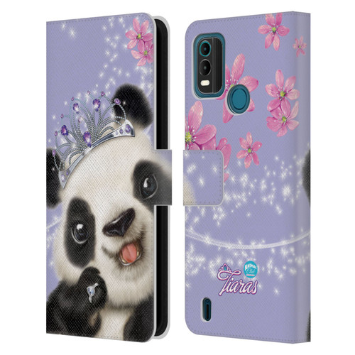 Animal Club International Royal Faces Panda Leather Book Wallet Case Cover For Nokia G11 Plus