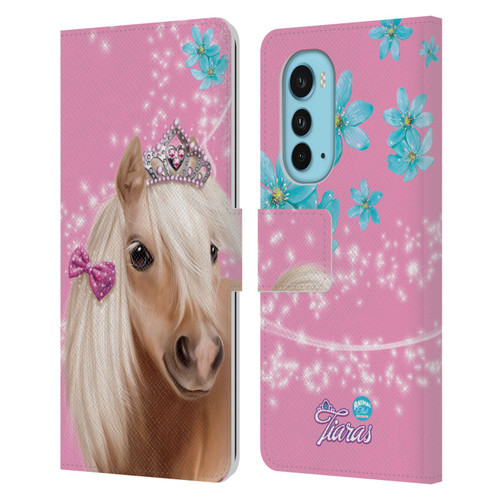 Animal Club International Royal Faces Horse Leather Book Wallet Case Cover For Motorola Edge (2022)