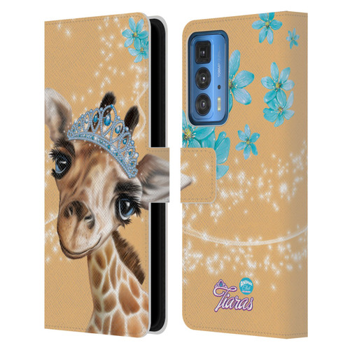 Animal Club International Royal Faces Giraffe Leather Book Wallet Case Cover For Motorola Edge 20 Pro