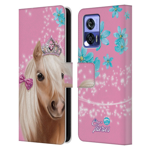 Animal Club International Royal Faces Horse Leather Book Wallet Case Cover For Motorola Edge 30 Neo 5G