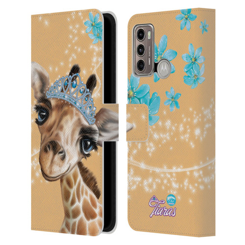 Animal Club International Royal Faces Giraffe Leather Book Wallet Case Cover For Motorola Moto G60 / Moto G40 Fusion