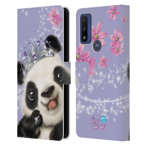 Animal Club International Royal Faces Panda Leather Book Wallet Case Cover For Motorola G Pure