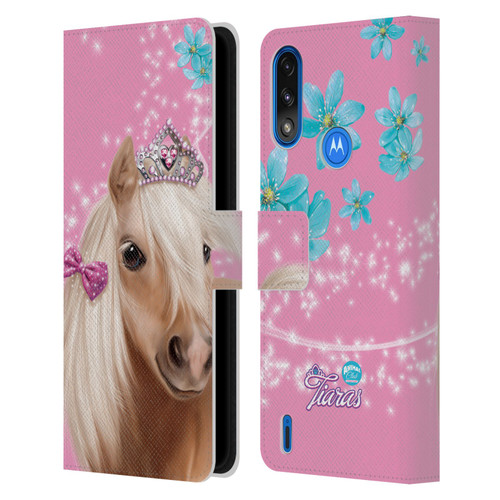 Animal Club International Royal Faces Horse Leather Book Wallet Case Cover For Motorola Moto E7 Power / Moto E7i Power