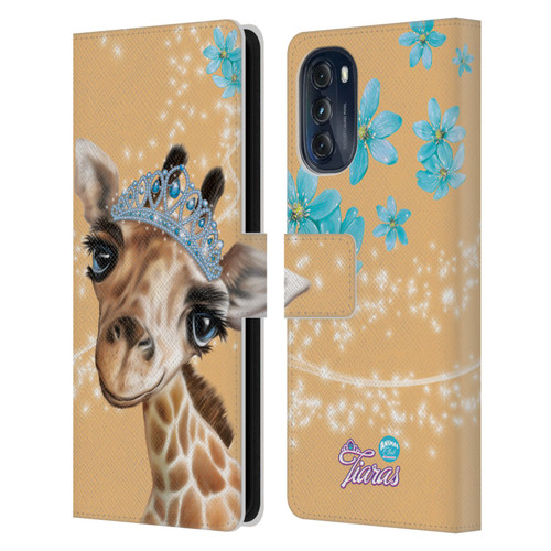 Animal Club International Royal Faces Giraffe Leather Book Wallet Case Cover For Motorola Moto G (2022)