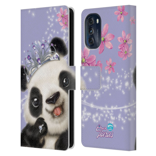 Animal Club International Royal Faces Panda Leather Book Wallet Case Cover For Motorola Moto G (2022)