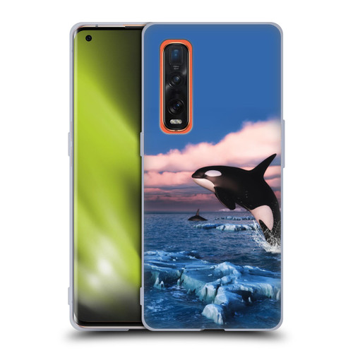 Simone Gatterwe Life In Sea Killer Whales Soft Gel Case for OPPO Find X2 Pro 5G