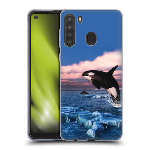 Simone Gatterwe Life In Sea Killer Whales Soft Gel Case for Samsung Galaxy A21 (2020)