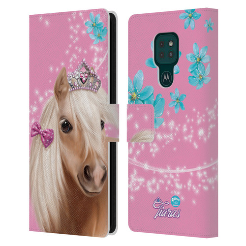 Animal Club International Royal Faces Horse Leather Book Wallet Case Cover For Motorola Moto G9 Play