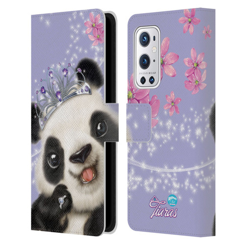 Animal Club International Royal Faces Panda Leather Book Wallet Case Cover For OnePlus 9 Pro