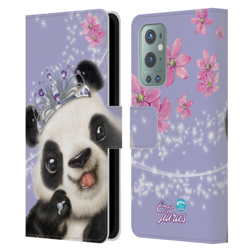 Animal Club International Royal Faces Panda Leather Book Wallet Case Cover For OnePlus 9