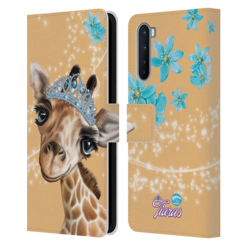 Animal Club International Royal Faces Giraffe Leather Book Wallet Case Cover For OnePlus Nord 5G