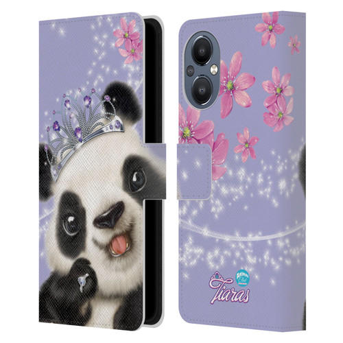 Animal Club International Royal Faces Panda Leather Book Wallet Case Cover For OnePlus Nord N20 5G