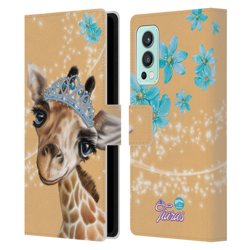 Animal Club International Royal Faces Giraffe Leather Book Wallet Case Cover For OnePlus Nord 2 5G