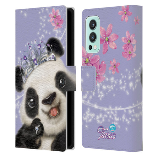 Animal Club International Royal Faces Panda Leather Book Wallet Case Cover For OnePlus Nord 2 5G