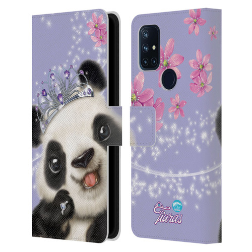 Animal Club International Royal Faces Panda Leather Book Wallet Case Cover For OnePlus Nord N10 5G