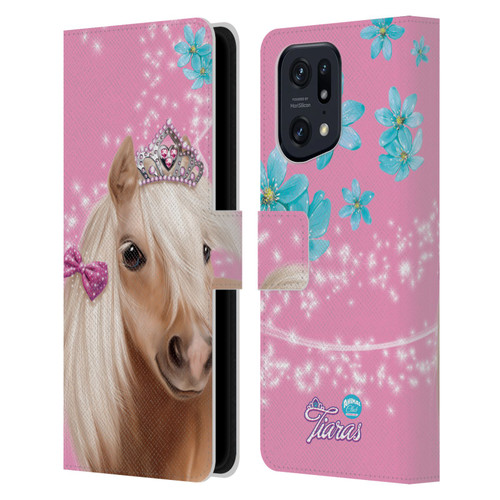 Animal Club International Royal Faces Horse Leather Book Wallet Case Cover For OPPO Find X5 Pro