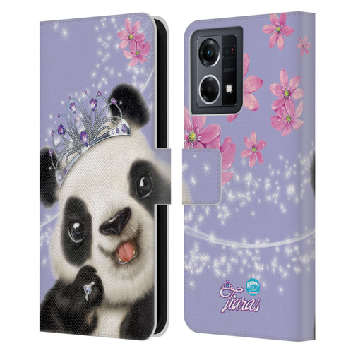 Animal Club International Royal Faces Panda Leather Book Wallet Case Cover For OPPO Reno8 4G