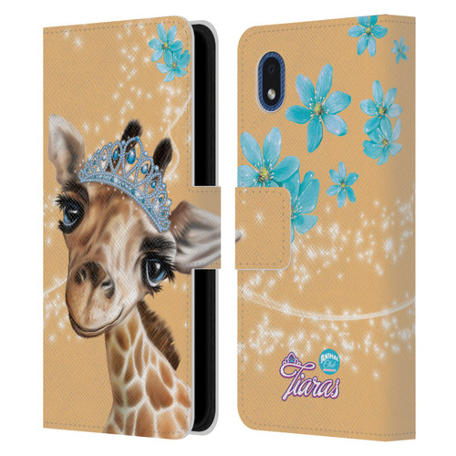 Animal Club International Royal Faces Giraffe Leather Book Wallet Case Cover For Samsung Galaxy A01 Core (2020)