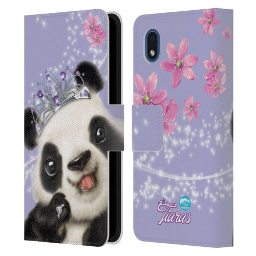 Animal Club International Royal Faces Panda Leather Book Wallet Case Cover For Samsung Galaxy A01 Core (2020)