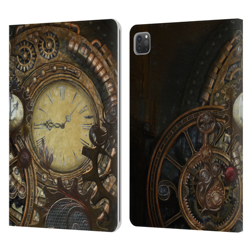 Simone Gatterwe Steampunk Clocks Leather Book Wallet Case Cover For Apple iPad Pro 11 2020 / 2021 / 2022
