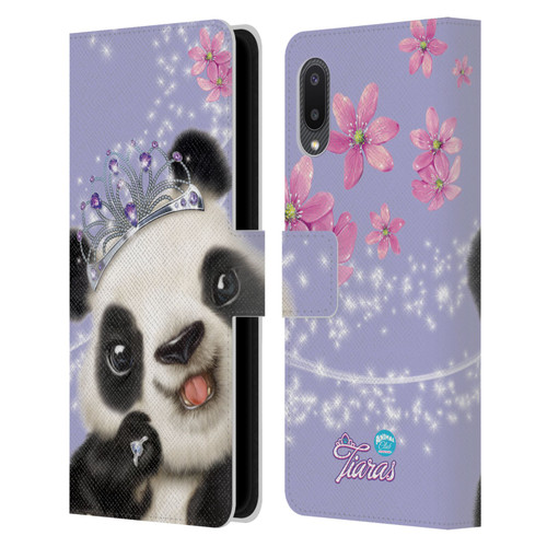 Animal Club International Royal Faces Panda Leather Book Wallet Case Cover For Samsung Galaxy A02/M02 (2021)