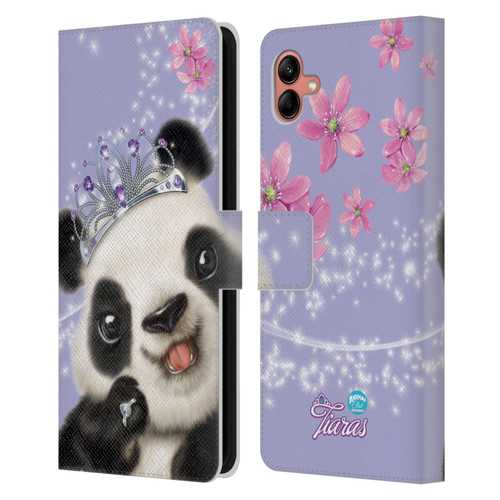 Animal Club International Royal Faces Panda Leather Book Wallet Case Cover For Samsung Galaxy A04 (2022)