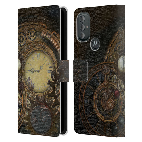 Simone Gatterwe Steampunk Clocks Leather Book Wallet Case Cover For Motorola Moto G10 / Moto G20 / Moto G30