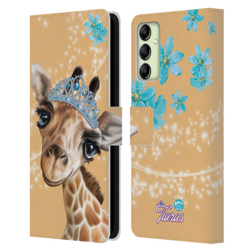 Animal Club International Royal Faces Giraffe Leather Book Wallet Case Cover For Samsung Galaxy A14 5G