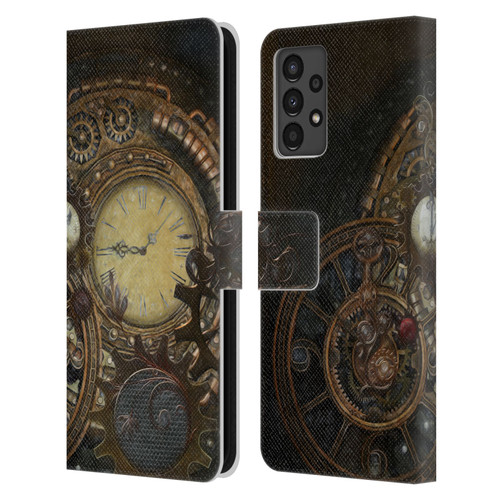 Simone Gatterwe Steampunk Clocks Leather Book Wallet Case Cover For Samsung Galaxy A13 (2022)