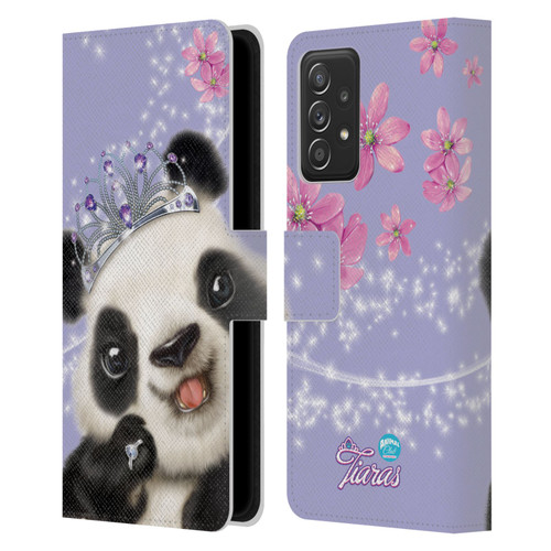 Animal Club International Royal Faces Panda Leather Book Wallet Case Cover For Samsung Galaxy A52 / A52s / 5G (2021)