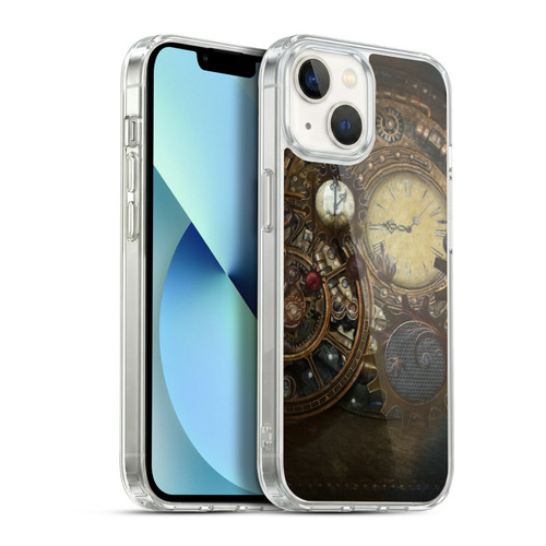Simone Gatterwe Steampunk Clocks Soft Gel Case for Apple iPhone 13