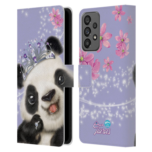 Animal Club International Royal Faces Panda Leather Book Wallet Case Cover For Samsung Galaxy A73 5G (2022)