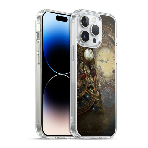Simone Gatterwe Steampunk Clocks Soft Gel Case for Apple iPhone 14 Pro Max & MagSafe