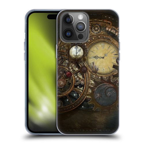 Simone Gatterwe Steampunk Clocks Soft Gel Case for Apple iPhone 14 Pro Max