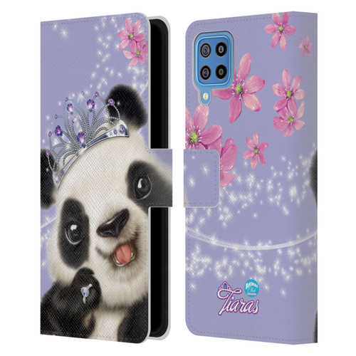 Animal Club International Royal Faces Panda Leather Book Wallet Case Cover For Samsung Galaxy F22 (2021)