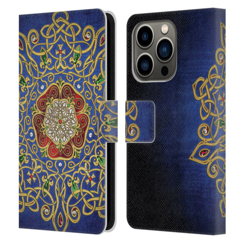 Brigid Ashwood Celtic Wisdom 3 Rose Leather Book Wallet Case Cover For Apple iPhone 14 Pro