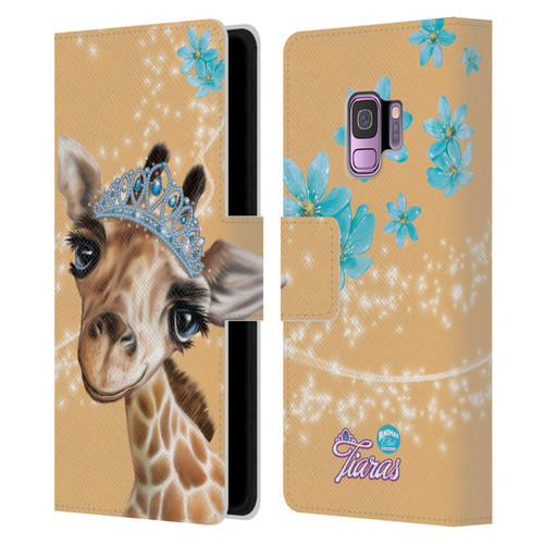 Animal Club International Royal Faces Giraffe Leather Book Wallet Case Cover For Samsung Galaxy S9