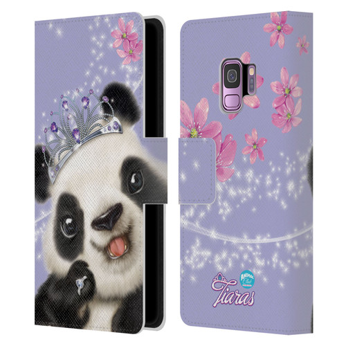 Animal Club International Royal Faces Panda Leather Book Wallet Case Cover For Samsung Galaxy S9