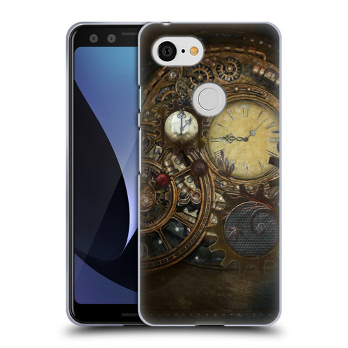Simone Gatterwe Steampunk Clocks Soft Gel Case for Google Pixel 3
