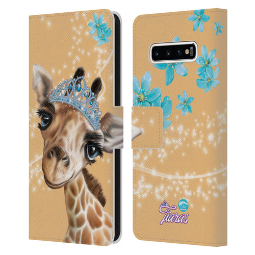 Animal Club International Royal Faces Giraffe Leather Book Wallet Case Cover For Samsung Galaxy S10+ / S10 Plus