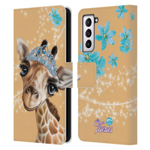 Animal Club International Royal Faces Giraffe Leather Book Wallet Case Cover For Samsung Galaxy S21 5G