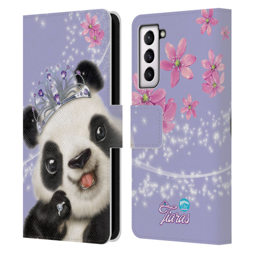 Animal Club International Royal Faces Panda Leather Book Wallet Case Cover For Samsung Galaxy S21 5G