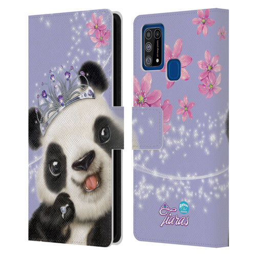 Animal Club International Royal Faces Panda Leather Book Wallet Case Cover For Samsung Galaxy M31 (2020)