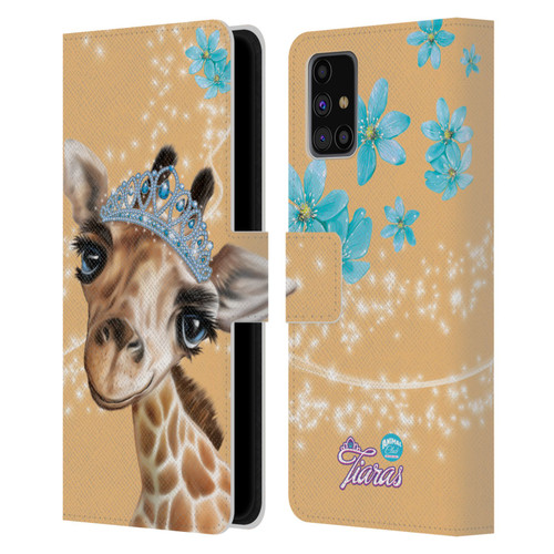 Animal Club International Royal Faces Giraffe Leather Book Wallet Case Cover For Samsung Galaxy M31s (2020)